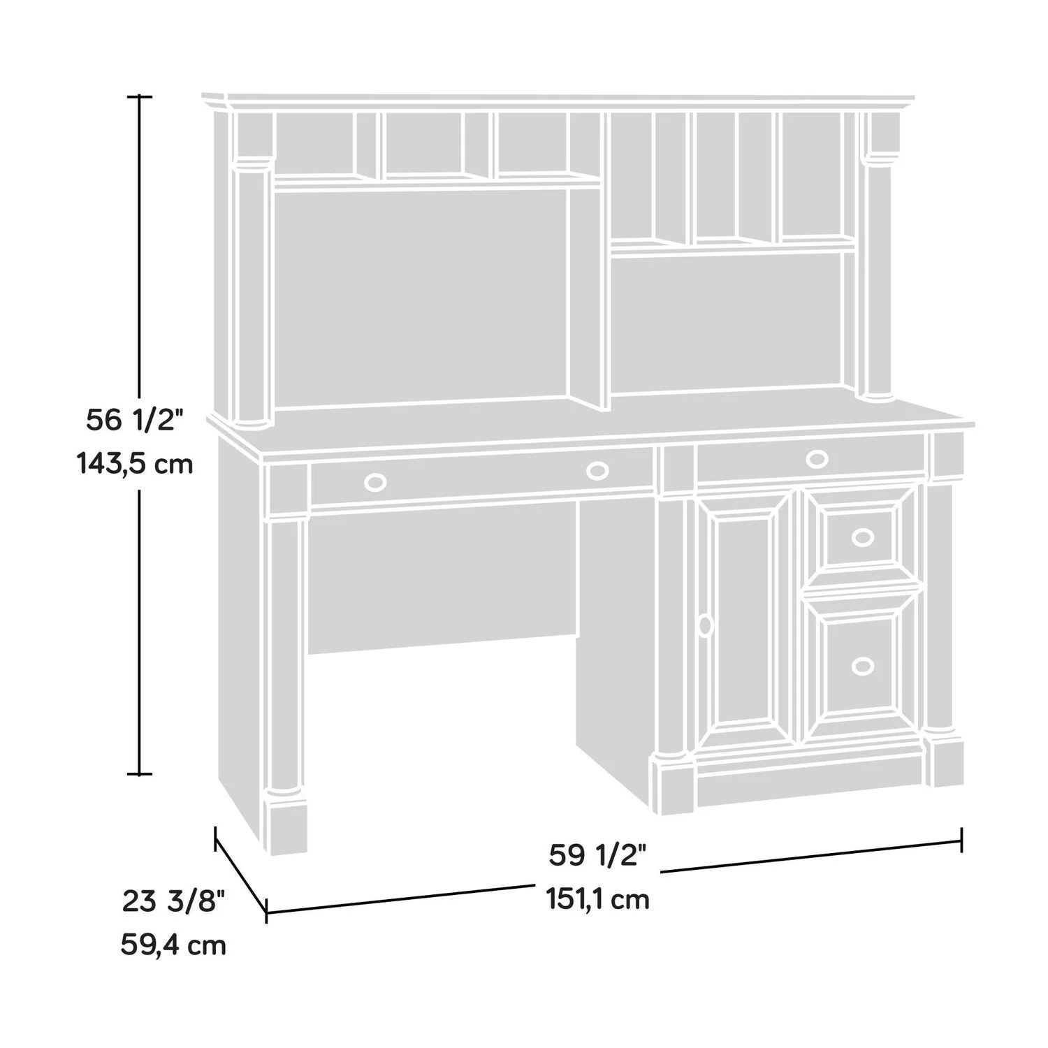 Souris Desk with Hutch - Select Cherry - Image 9