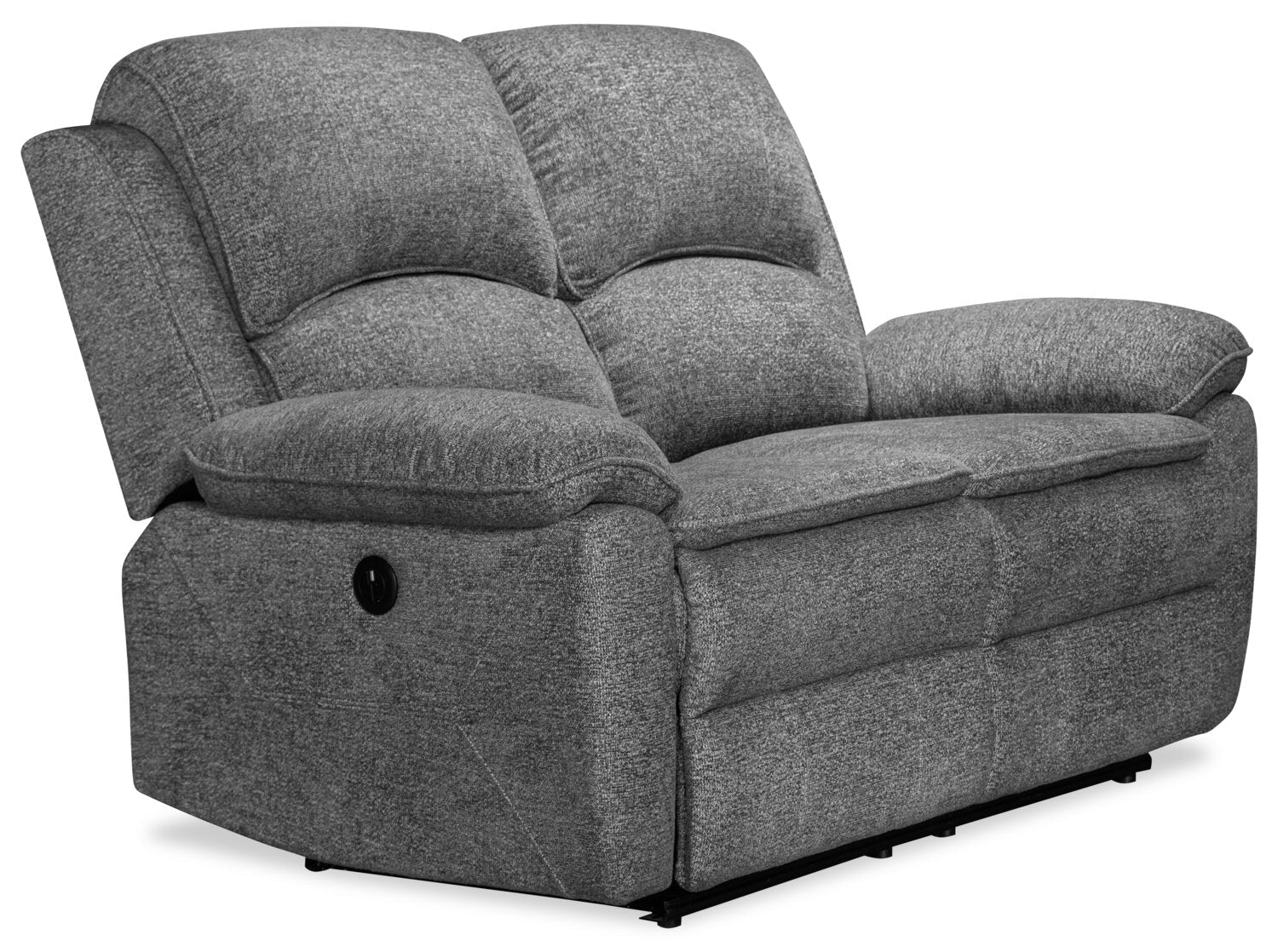 Stephen Chenille Power Reclining Loveseat - Grey - Image 3