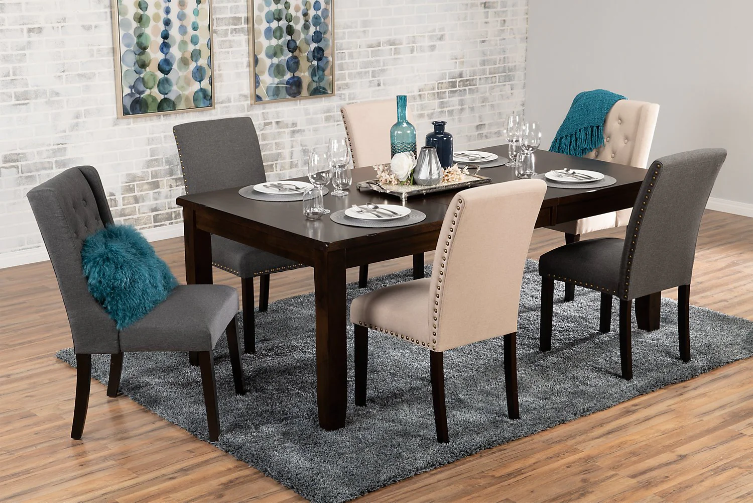 Stong Studded Dining Chair - Grey - Image 4