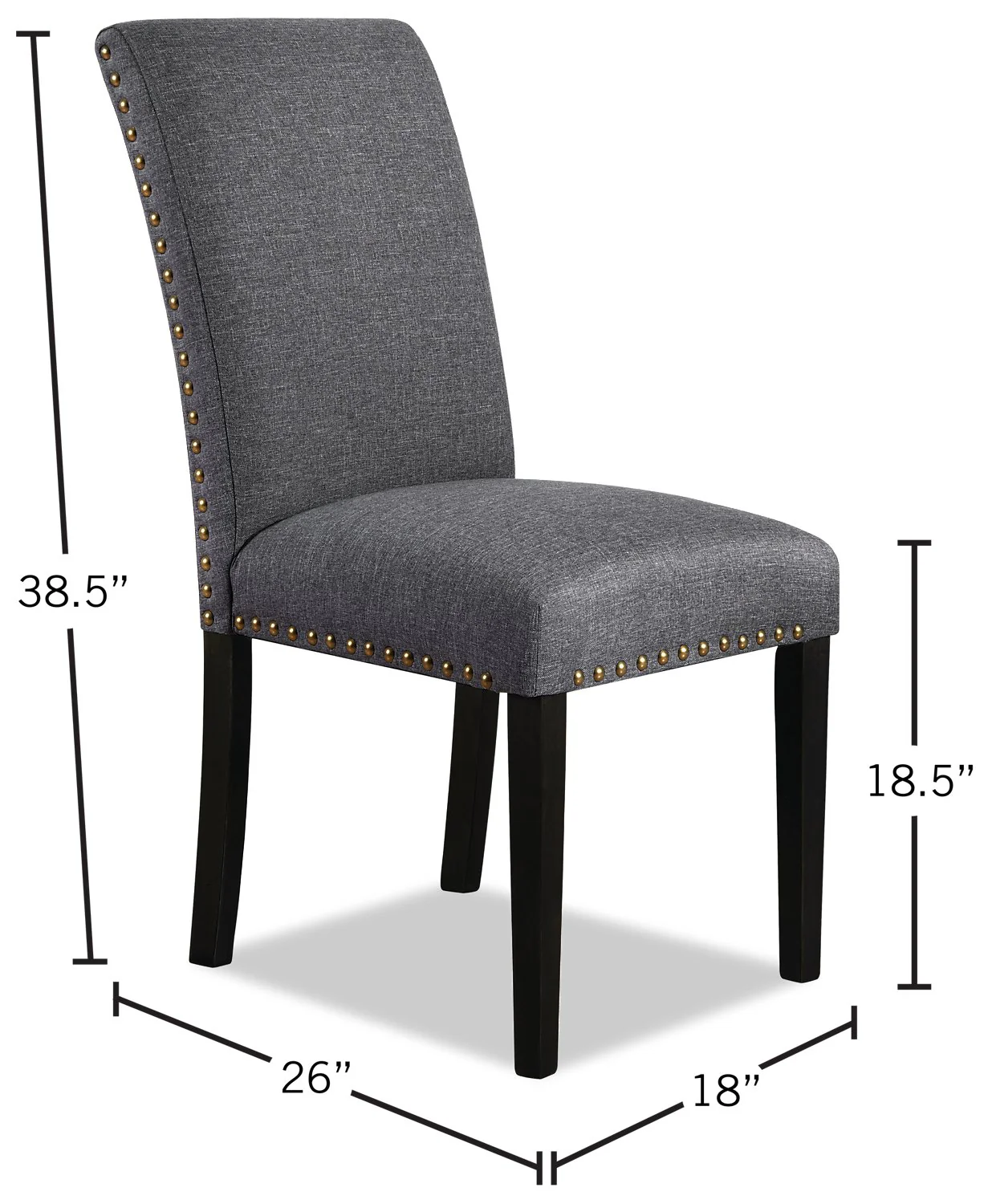 Stong Studded Dining Chair - Grey - Image 7