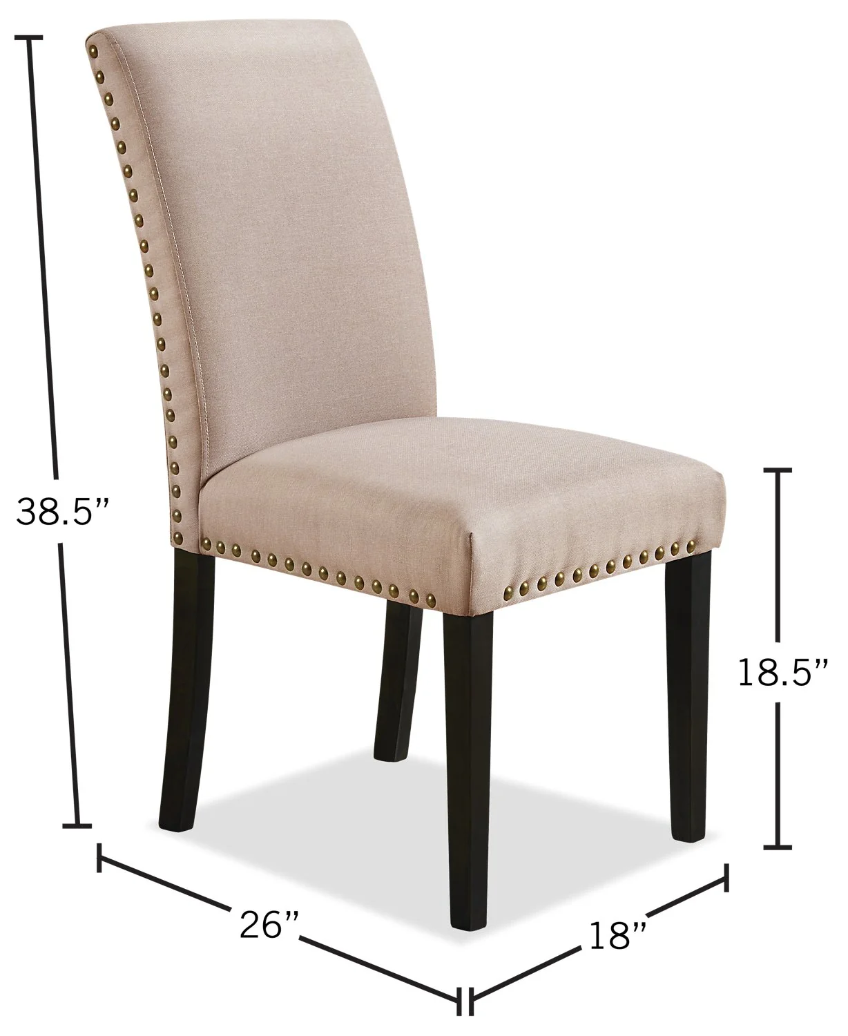 Stong Studded Dining Chair - Taupe - Image 7
