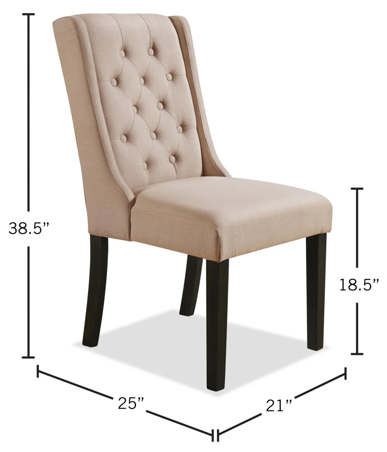 Stong Wingback Dining Chair - Taupe - Image 5