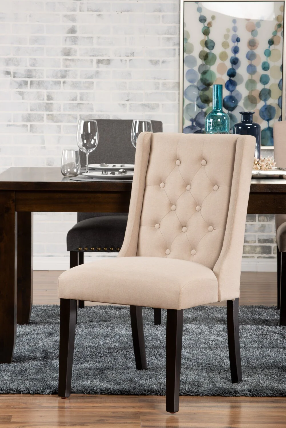 Stong Wingback Dining Chair - Taupe - Image 8
