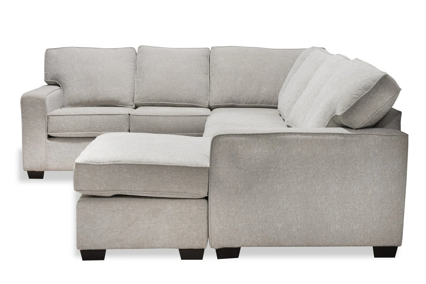 Stratford 2-Piece Brushed Linen-Look Fabric Right-Facing Sectional - Beige - Image 15