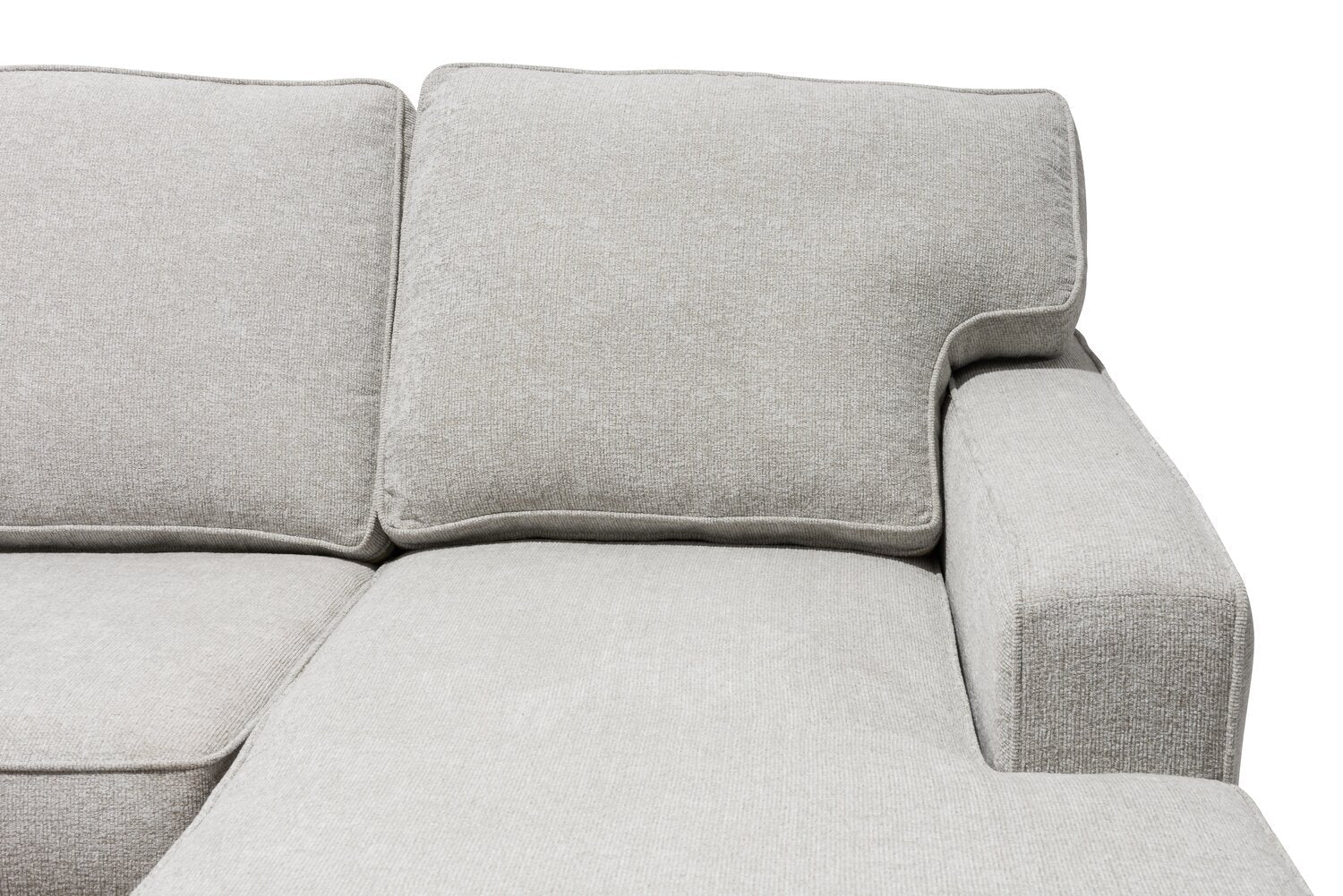 Stratford 2-Piece Brushed Linen-Look Fabric Right-Facing Sectional - Beige - Image 4