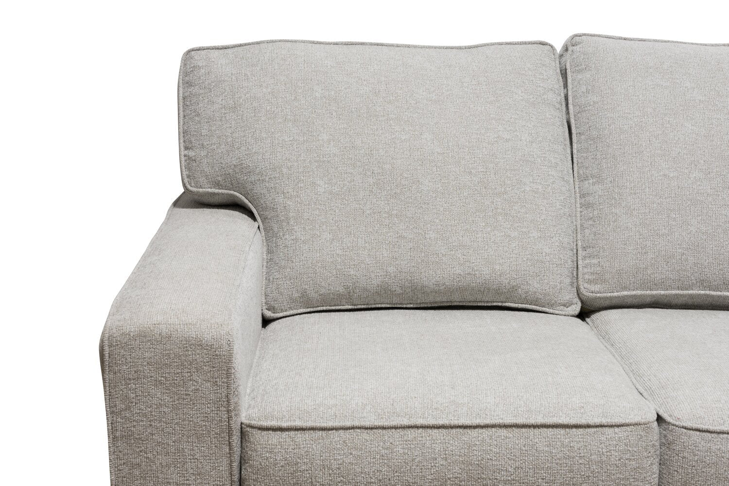 Stratford 2-Piece Brushed Linen-Look Fabric Right-Facing Sectional - Beige - Image 5