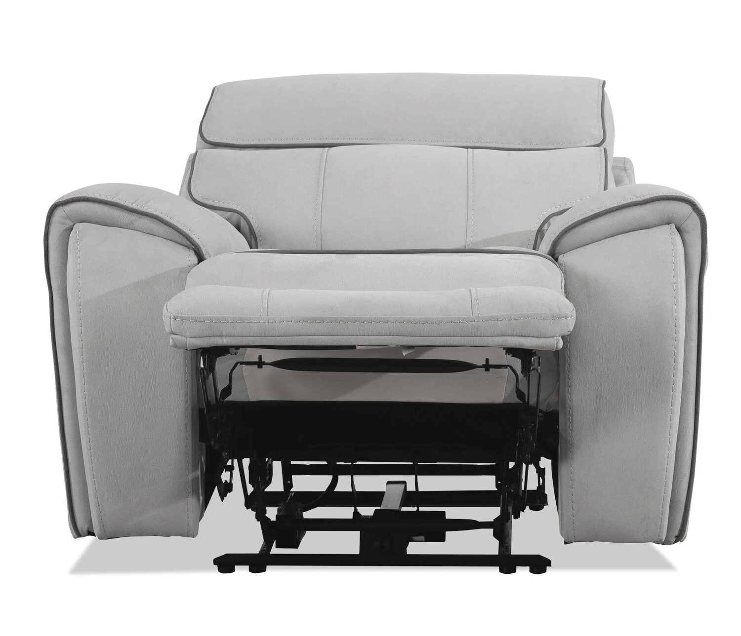 Sunview Faux Suede Power Recliner - Grey - Image 5