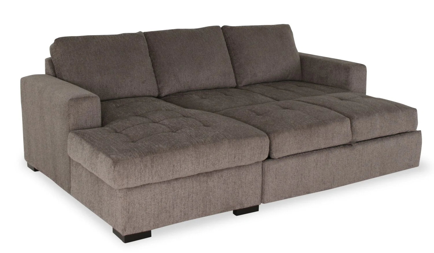 Tales 2-Piece Left-Facing Chenille Sleeper Sectional Sofa - Pewter - Image 7