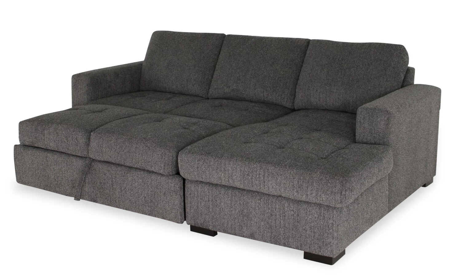 Tales 2-Piece Right-Facing Chenille Sleeper Sectional Sofa - Pepper - Image 10