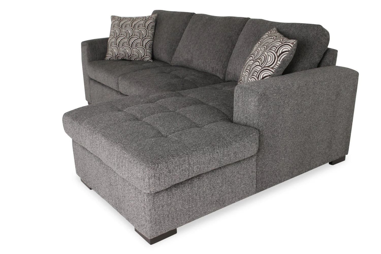 Tales 2-Piece Right-Facing Chenille Sleeper Sectional Sofa - Pepper - Image 11