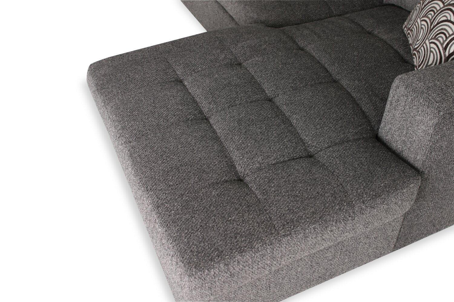 Tales 2-Piece Right-Facing Chenille Sleeper Sectional Sofa - Pepper - Image 13