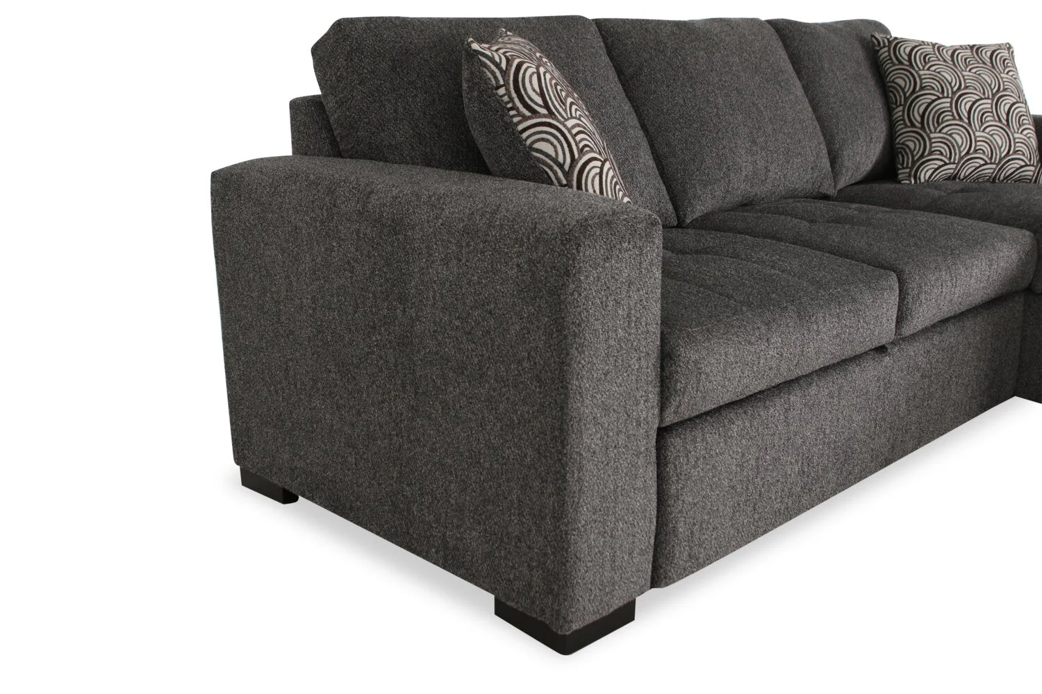Tales 2-Piece Right-Facing Chenille Sleeper Sectional Sofa - Pepper - Image 15
