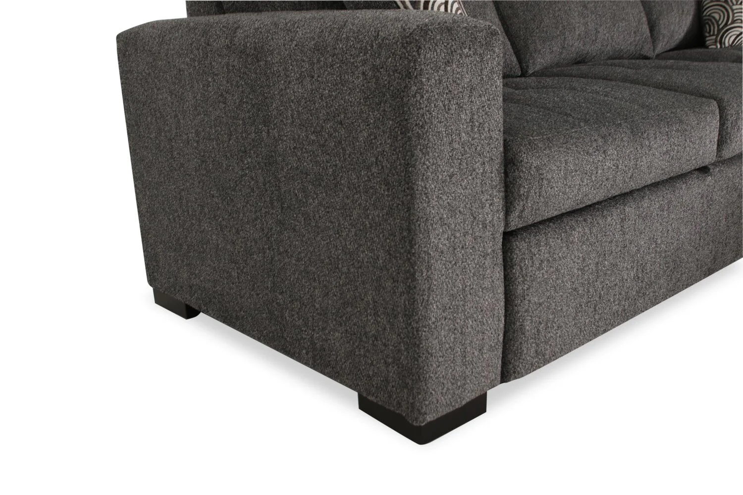 Tales 2-Piece Right-Facing Chenille Sleeper Sectional Sofa - Pepper - Image 16