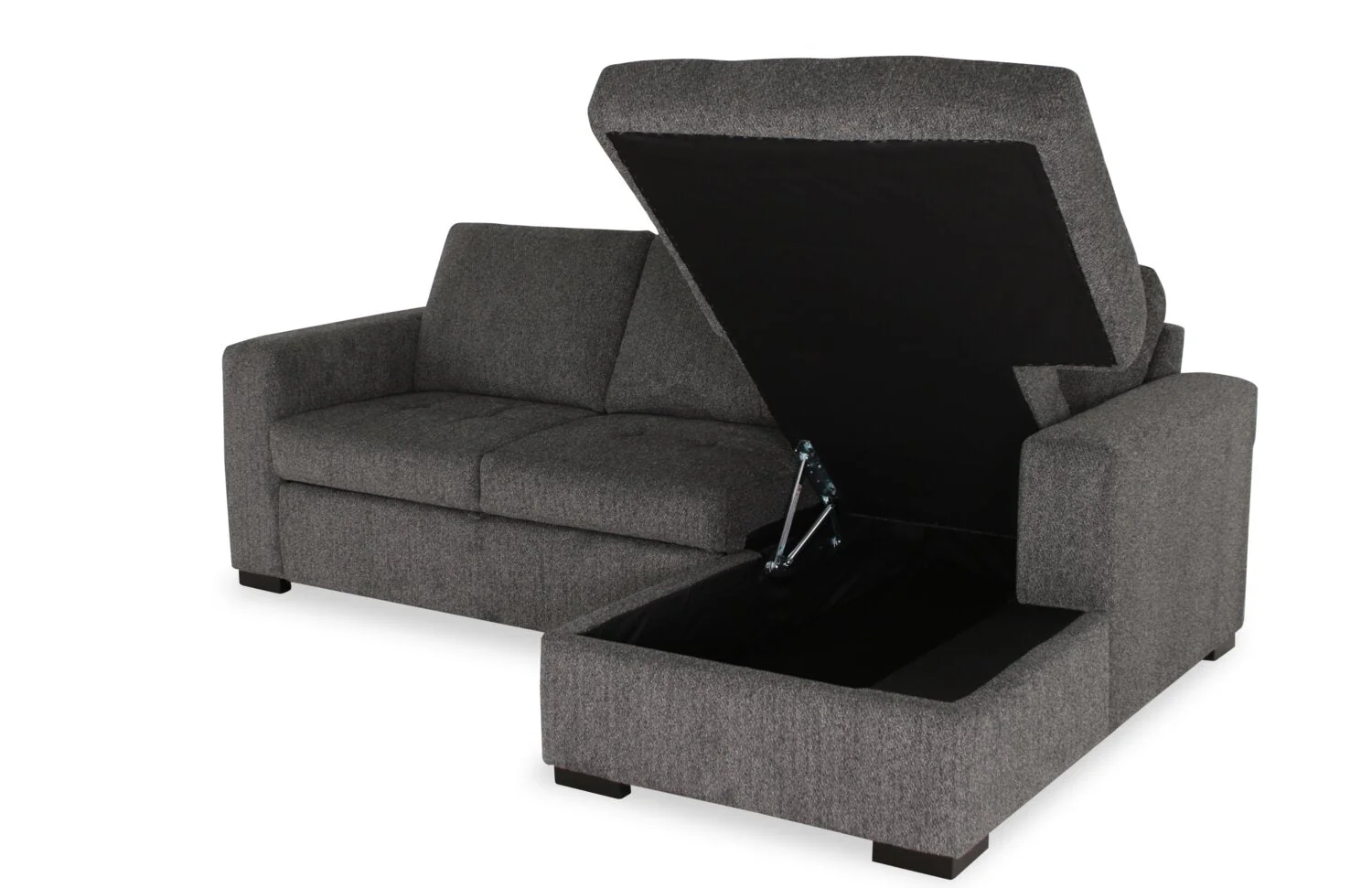 Tales 2-Piece Right-Facing Chenille Sleeper Sectional Sofa - Pepper - Image 2
