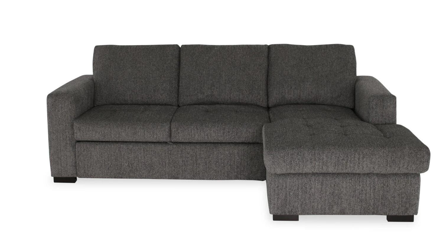 Tales 2-Piece Right-Facing Chenille Sleeper Sectional Sofa - Pepper - Image 4