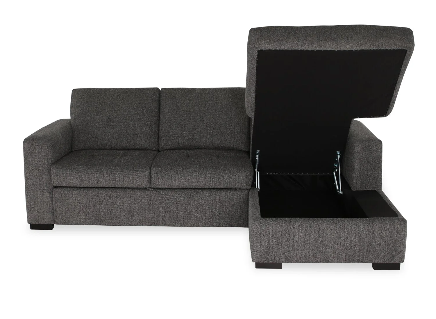 Tales 2-Piece Right-Facing Chenille Sleeper Sectional Sofa - Pepper - Image 5