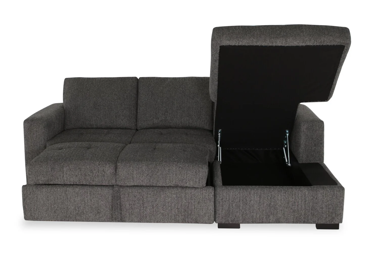 Tales 2-Piece Right-Facing Chenille Sleeper Sectional Sofa - Pepper - Image 7