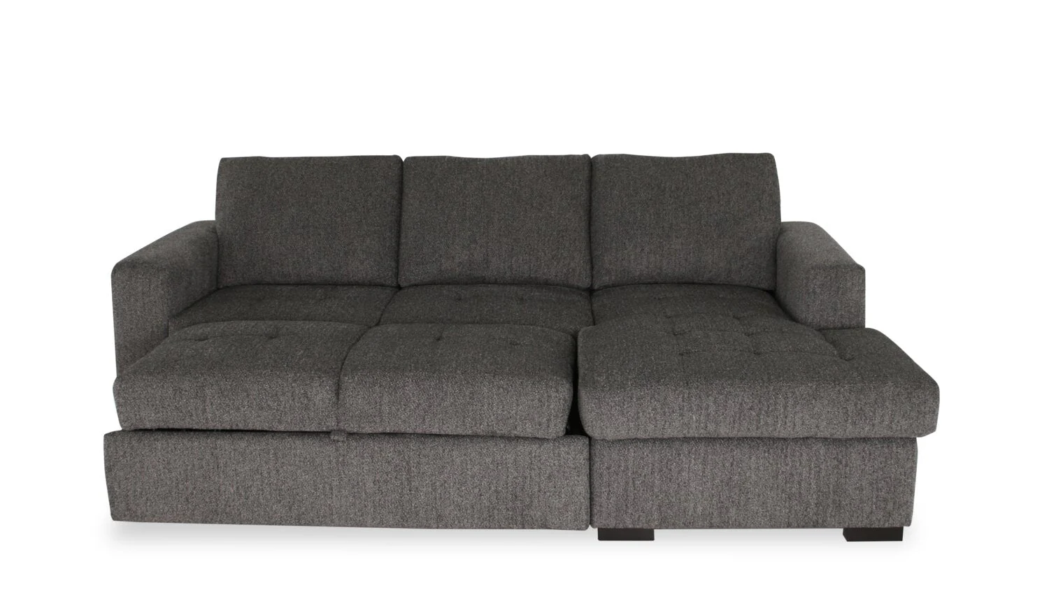 Tales 2-Piece Right-Facing Chenille Sleeper Sectional Sofa - Pepper - Image 8