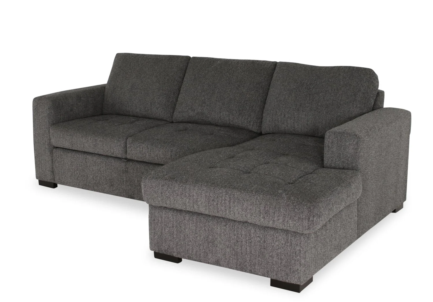 Tales 2-Piece Right-Facing Chenille Sleeper Sectional Sofa - Pepper - Image 9