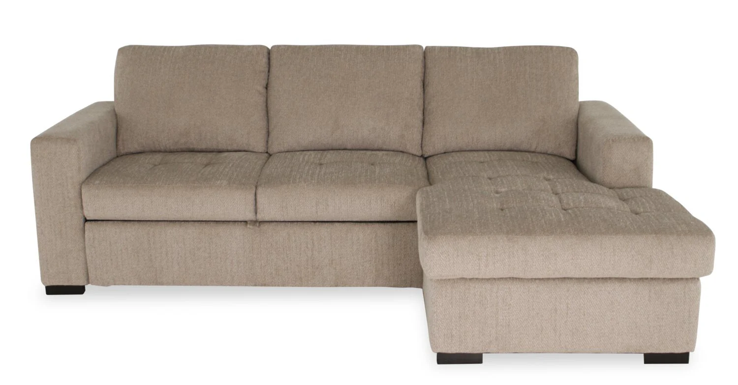 Tales 2-Piece Right-Facing Chenille Sleeper Sectional Sofa - Platinum - Image 3