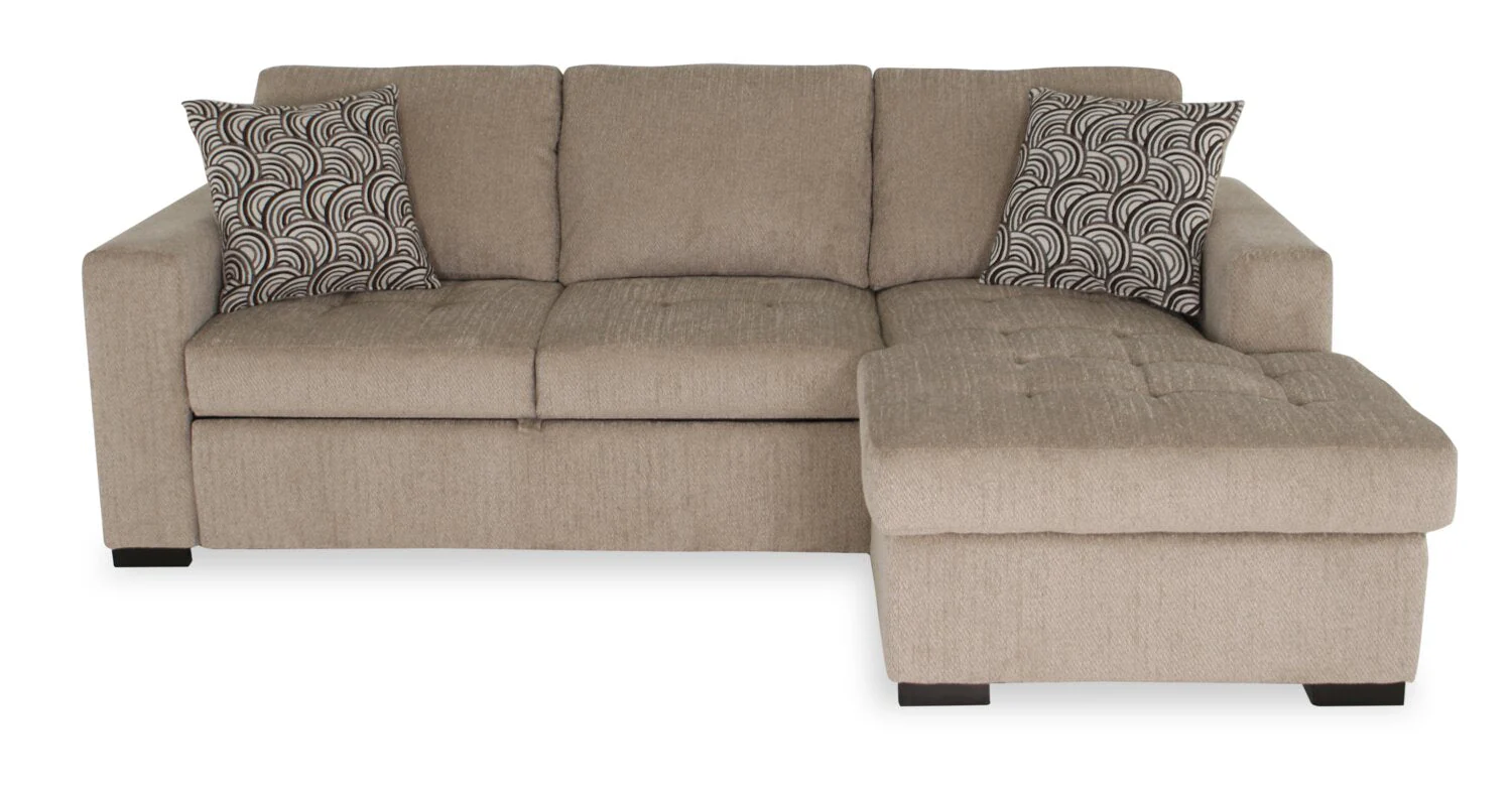 Tales 2-Piece Right-Facing Chenille Sleeper Sectional Sofa - Platinum - Image 9