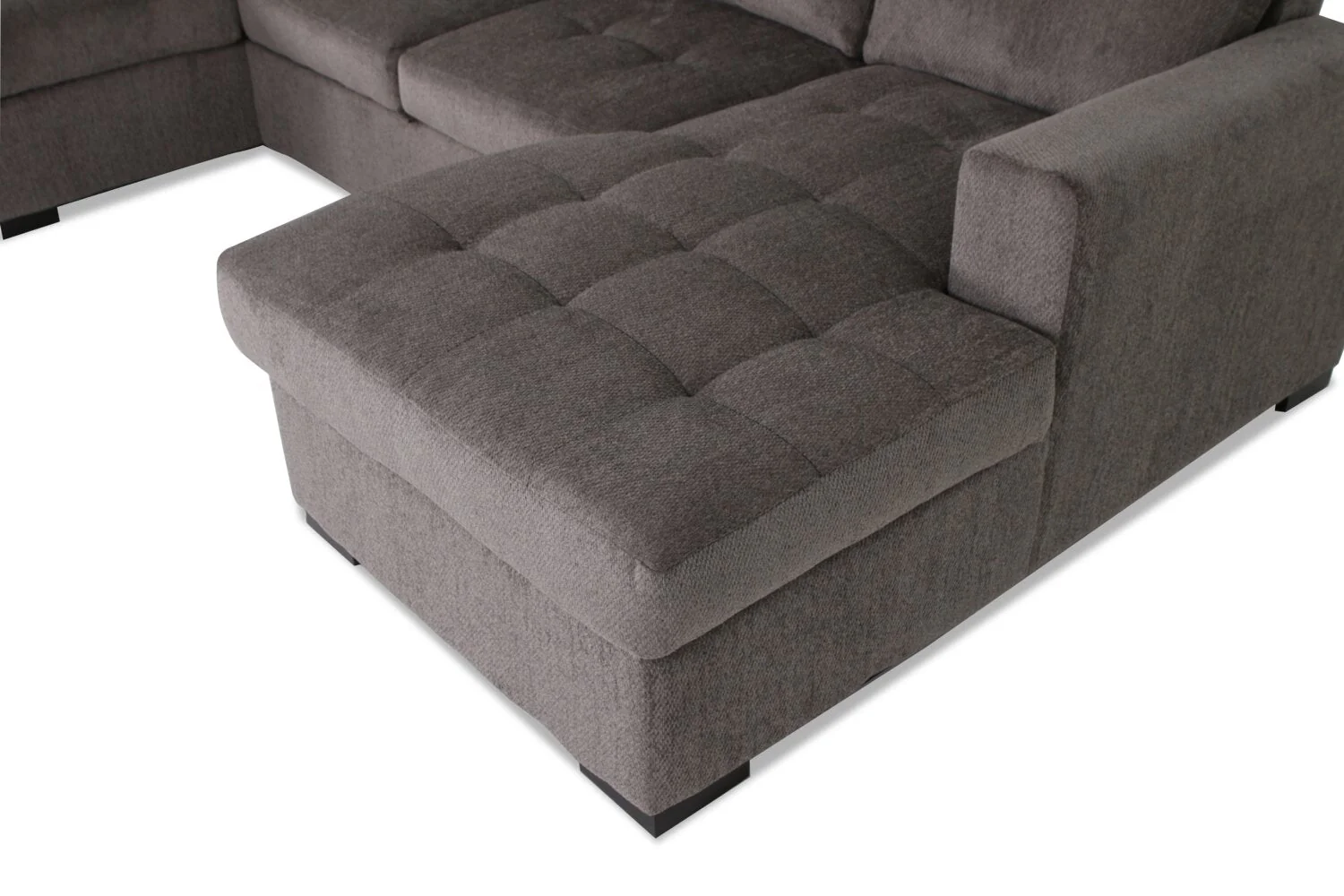 Tales 3-Piece Chenille Sleeper Sectional Sofa with Two Chaises - Pewter - Image 10
