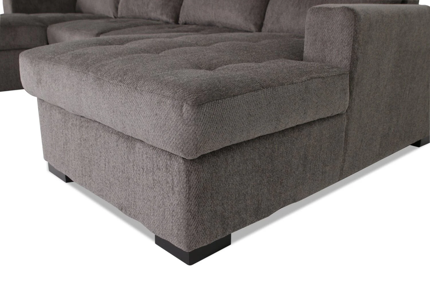 Tales 3-Piece Chenille Sleeper Sectional Sofa with Two Chaises - Pewter - Image 12