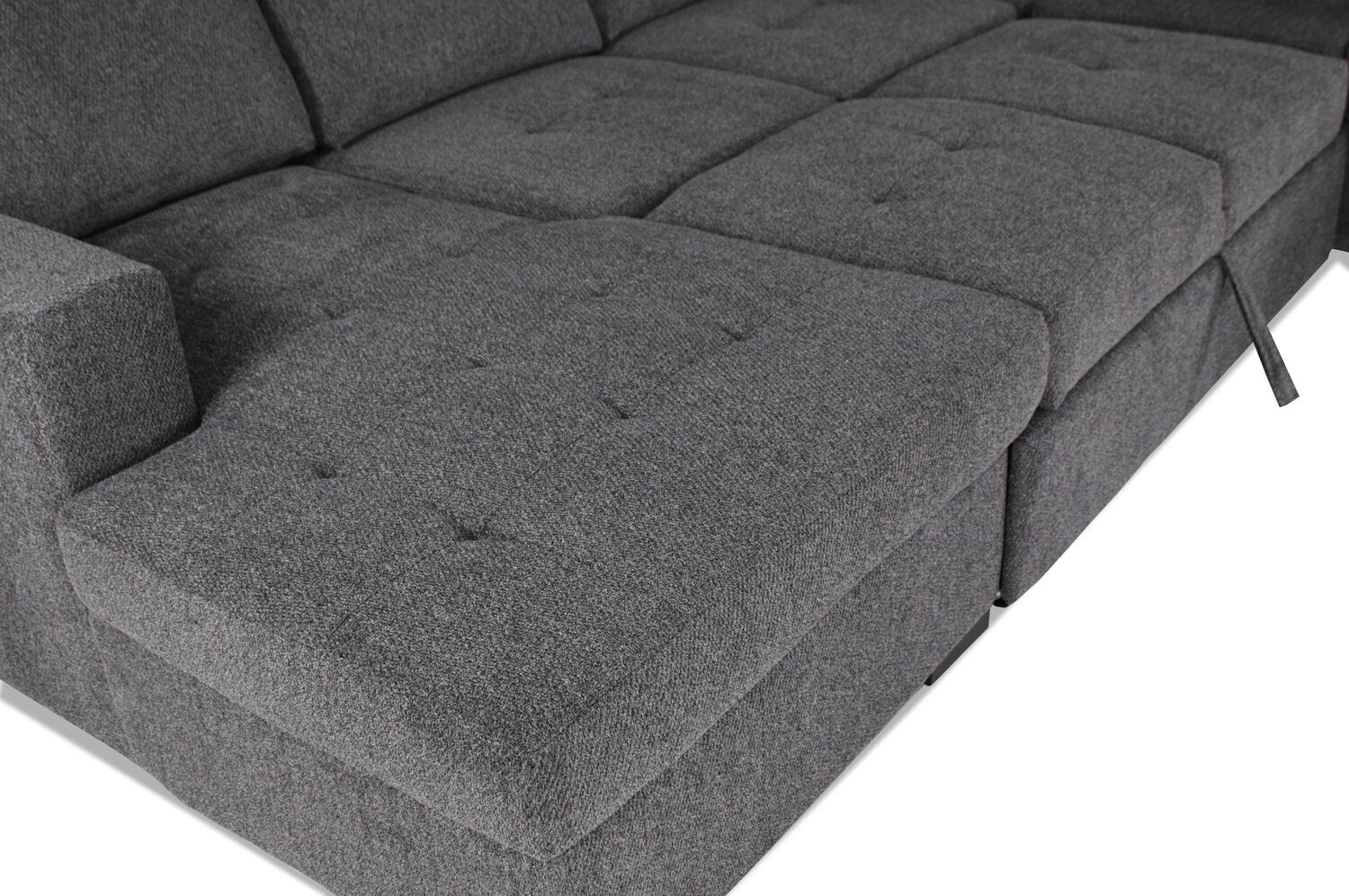 Tales 3-Piece Left-Facing Chenille Sleeper Sectional Sofa - Pepper - Image 6
