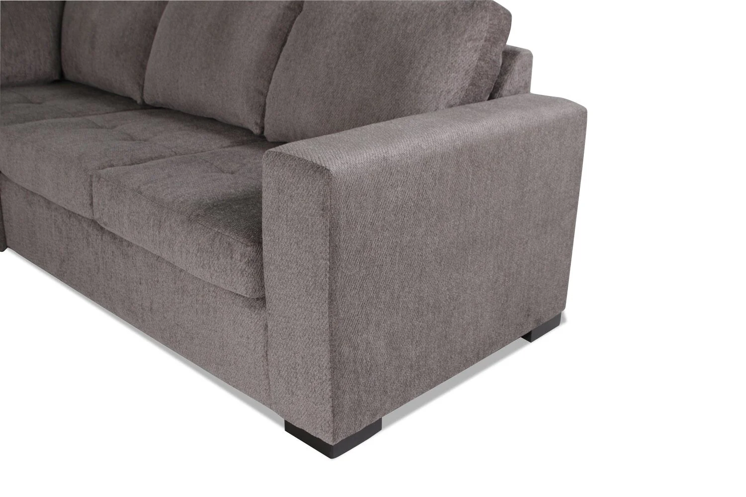 Tales 3-Piece Left-Facing Chenille Sleeper Sectional Sofa - Pewter - Image 10
