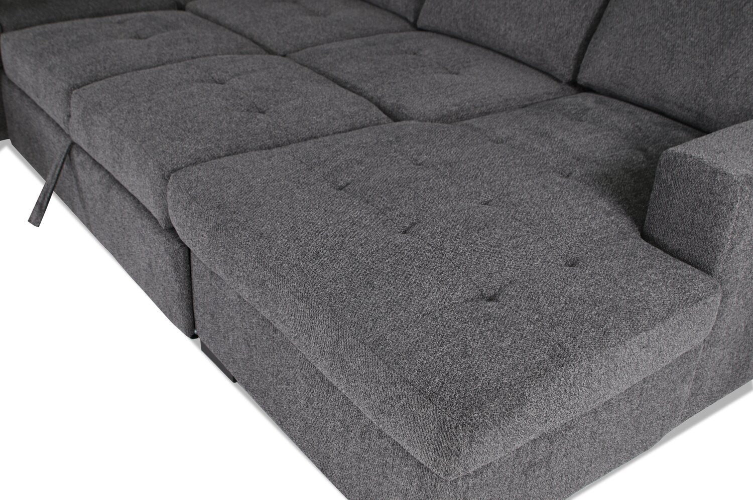 Tales 3-Piece Right-Facing Chenille Sleeper Sectional Sofa - Pepper - Image 8