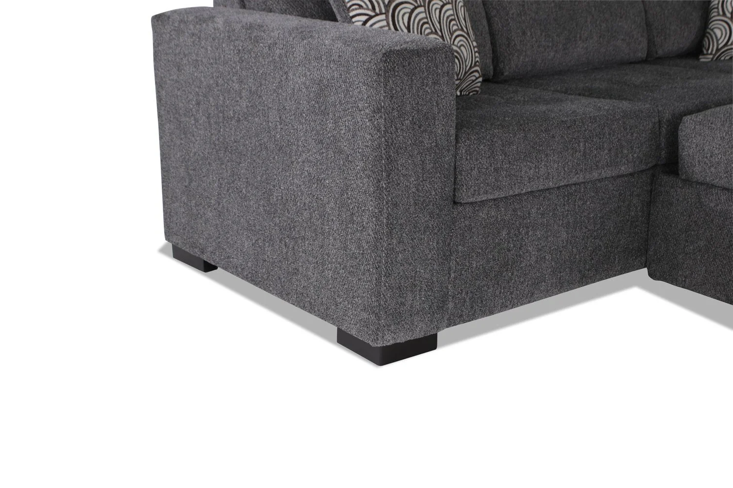 Tales 3-Piece Right-Facing Chenille Sleeper Sectional Sofa - Pepper - Image 9
