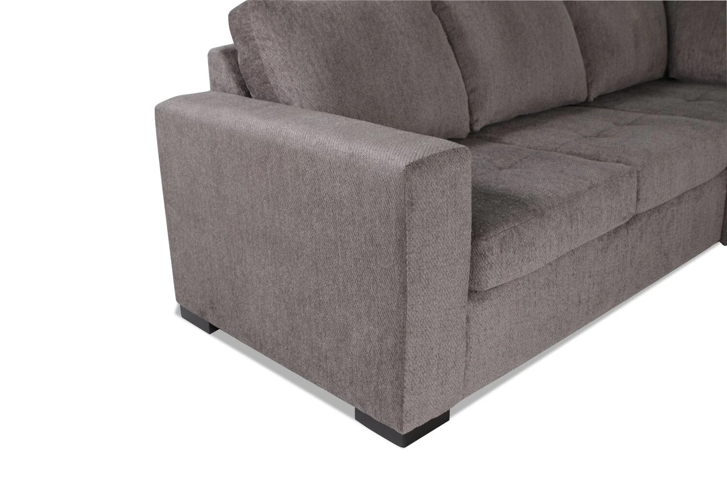 Tales 3-Piece Right-Facing Chenille Sleeper Sectional Sofa - Pewter - Image 10