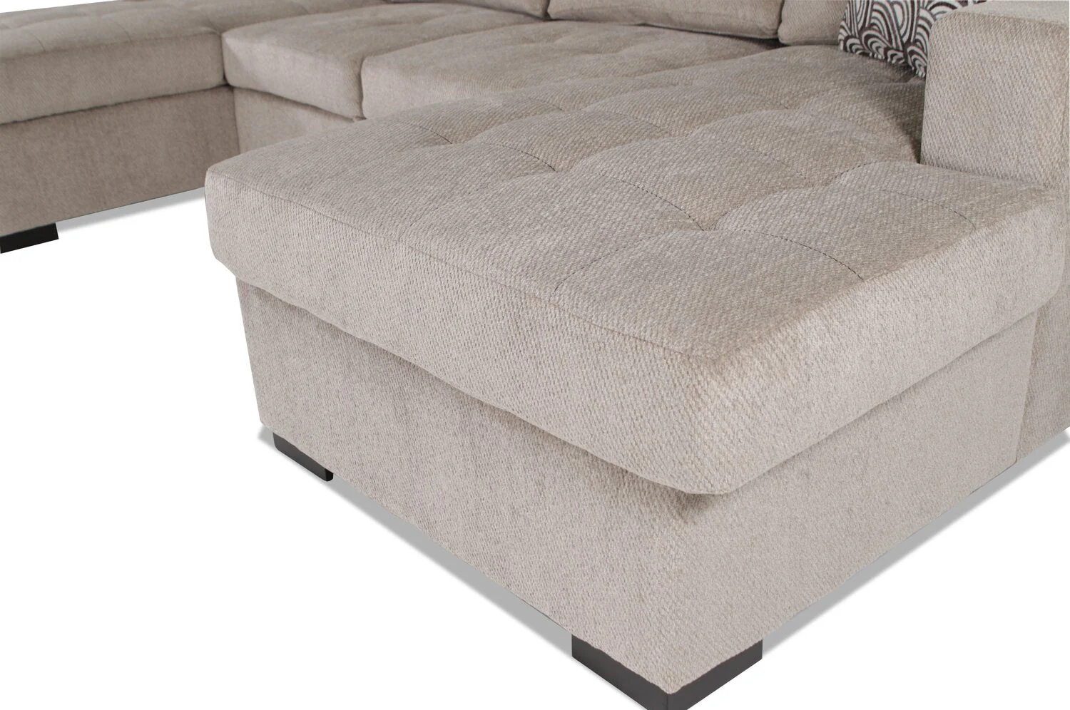 Tales 3-Piece Right-Facing Chenille Sleeper Sectional Sofa - Platinum - Image 11