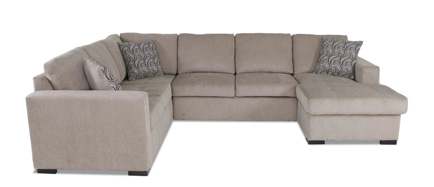 Tales 3-Piece Right-Facing Chenille Sleeper Sectional Sofa - Platinum - Image 5