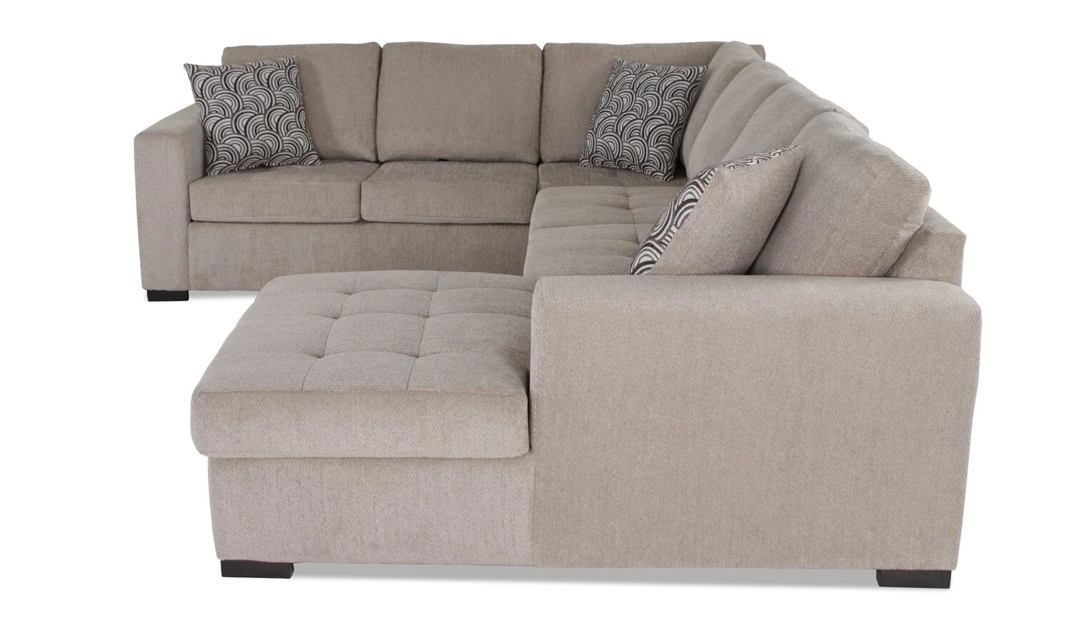 Tales 3-Piece Right-Facing Chenille Sleeper Sectional Sofa - Platinum - Image 9