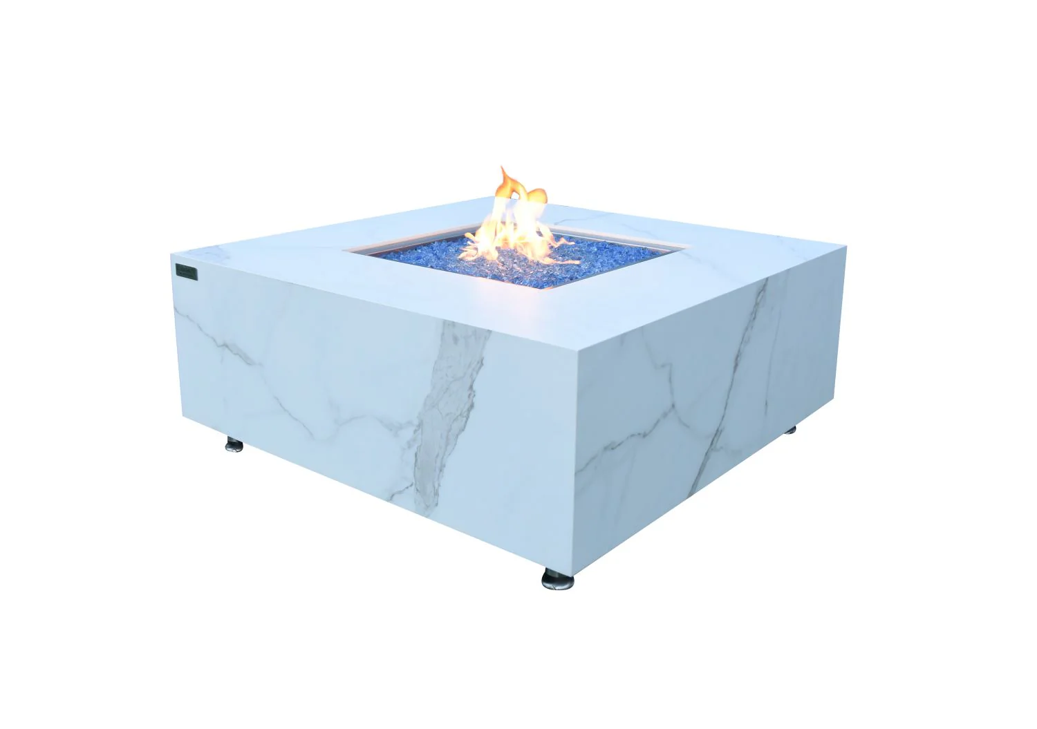Tambora Marble Porcelain Fire Pit (Elementi) - White/Propane - Image 3