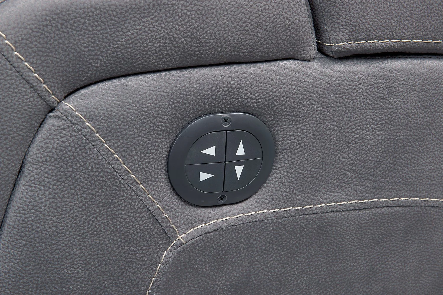 Terrell Faux Suede Power Reclining Chair - Pewter - Image 5