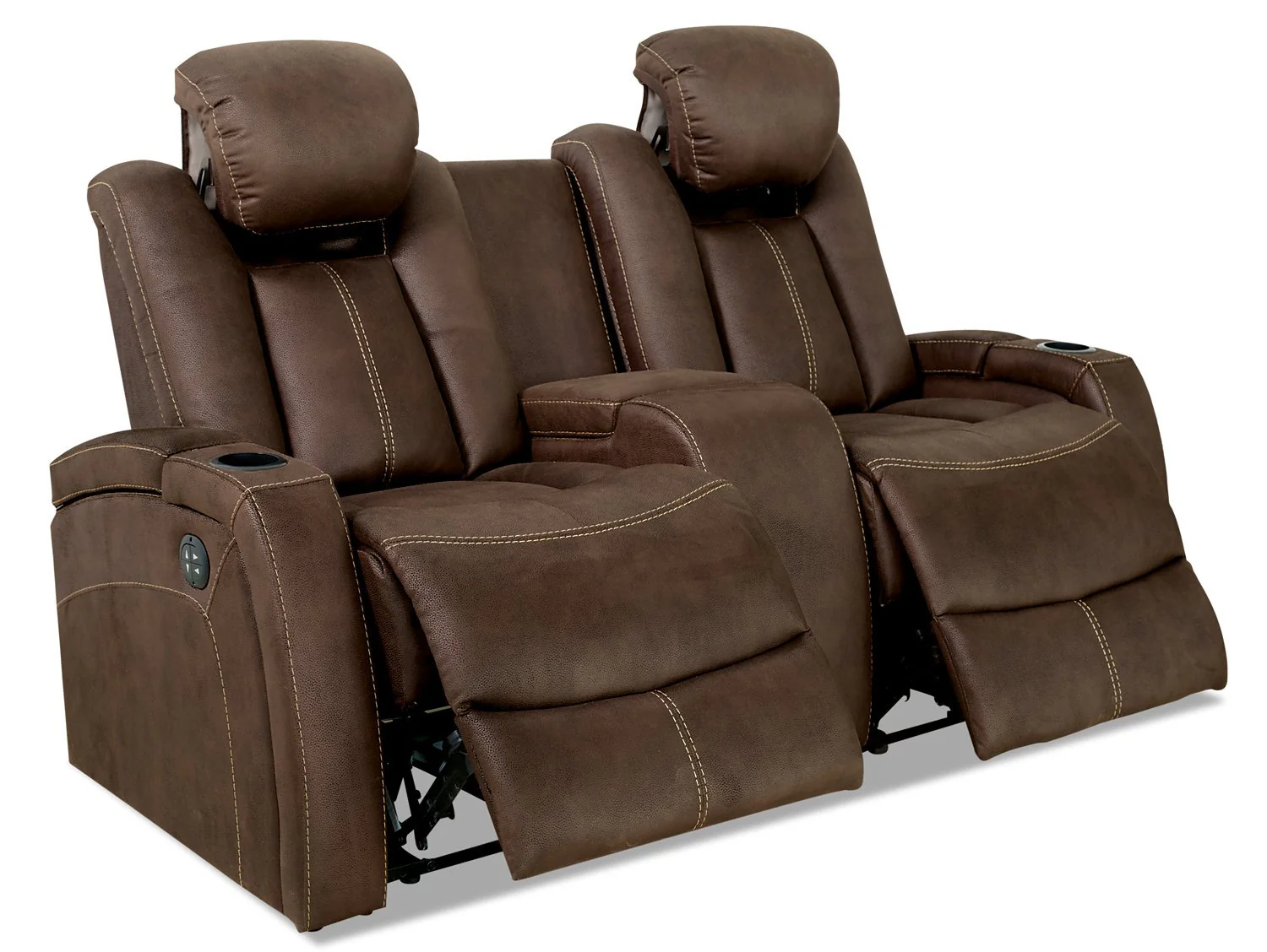 Terrell Faux Suede Power Reclining Loveseat - Chocolate - Image 2