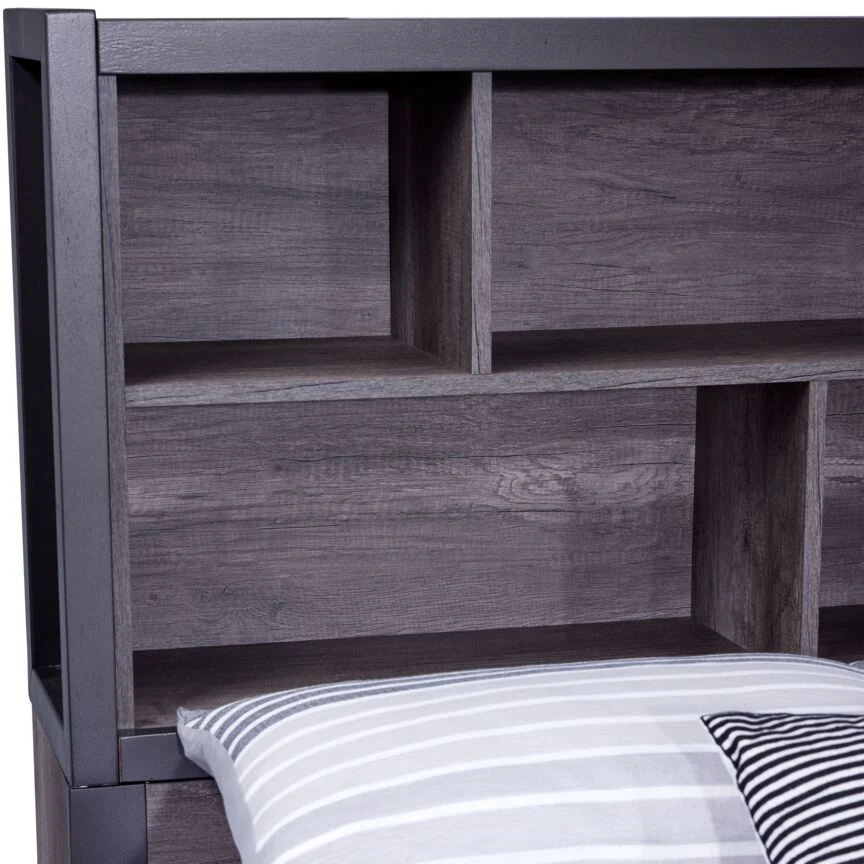 Terreno 6-Piece Twin Bookcase Bedroom Set - Grey - Image 4