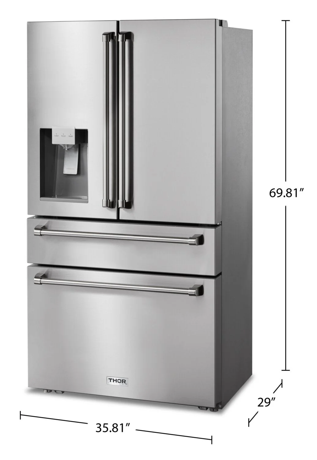 Thor Kitchen 22 Cu. Ft. Counter-Depth French-Door Refrigerator - TRF3601FD - Image 8