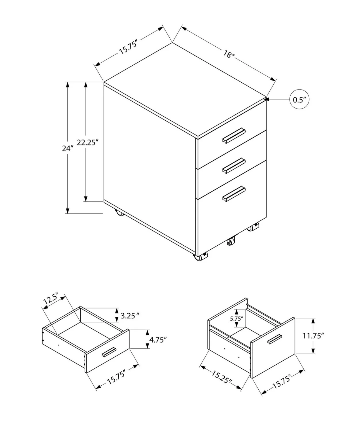 Tintern Filing Cabinet - White - Image 4