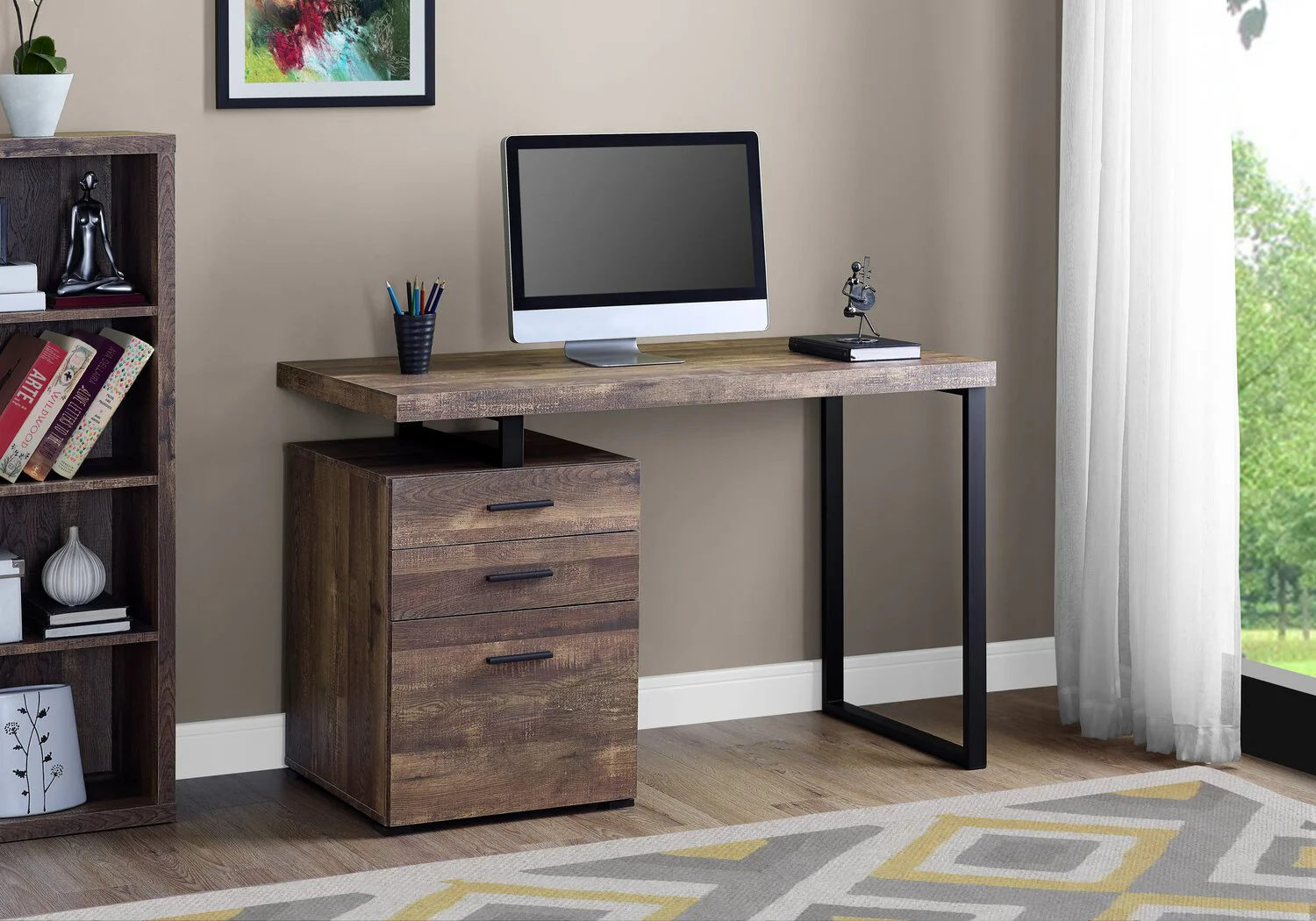 Tintern Reversible Desk - Dark Brown - Image 3