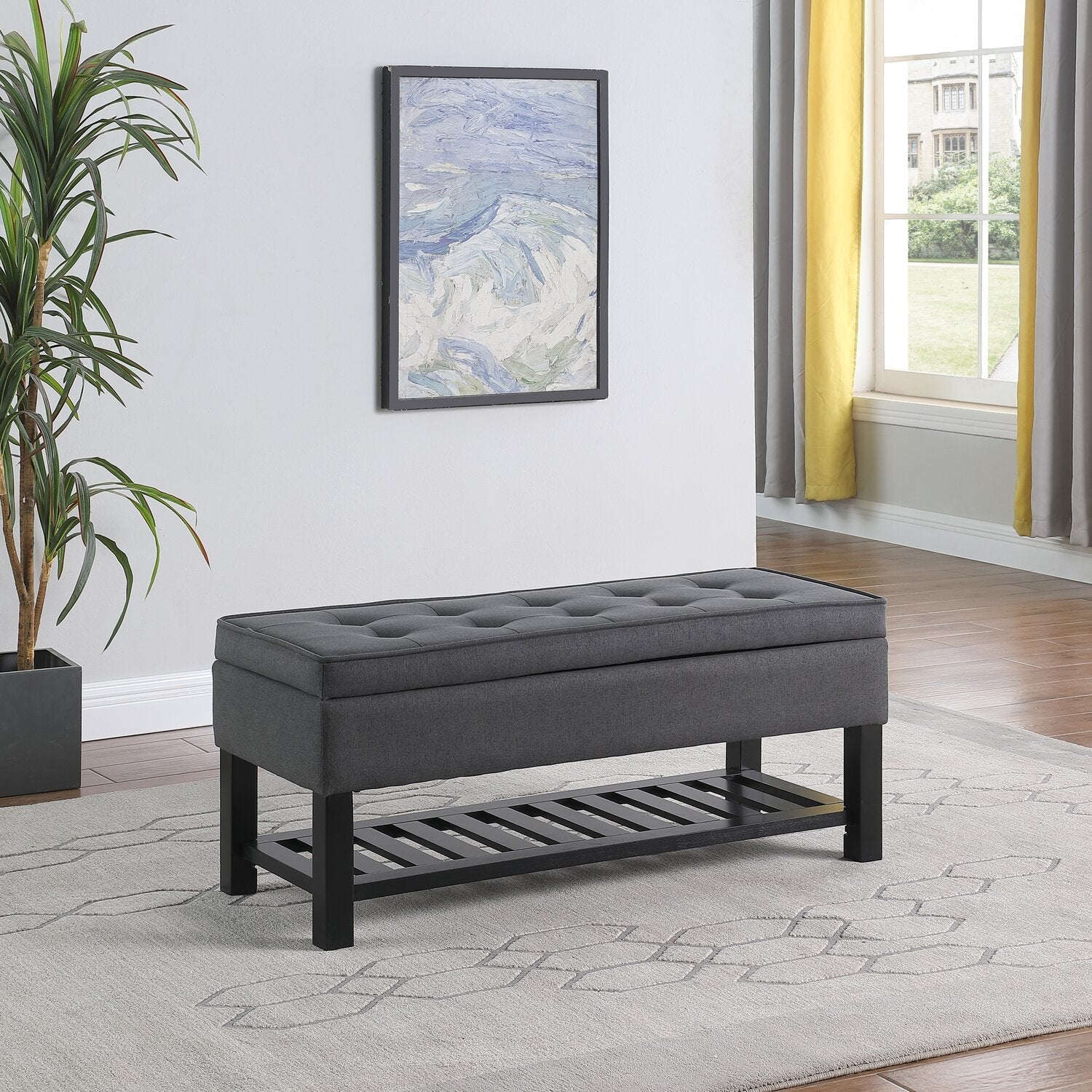 Troyer Storage Bench - Dark Grey - Image 7