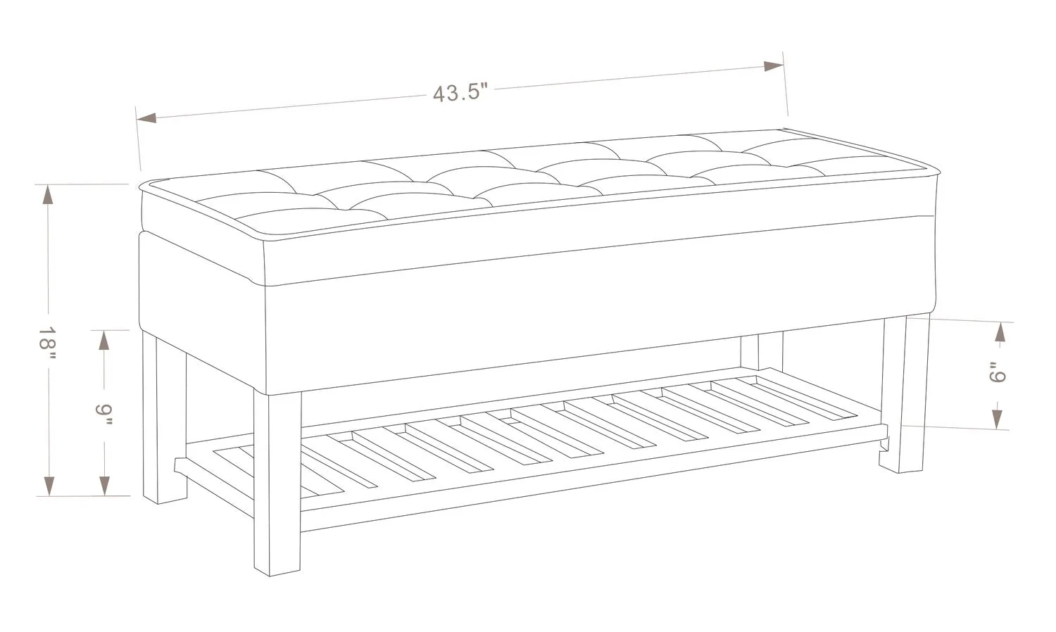 Troyer Storage Bench - Dark Grey - Image 8