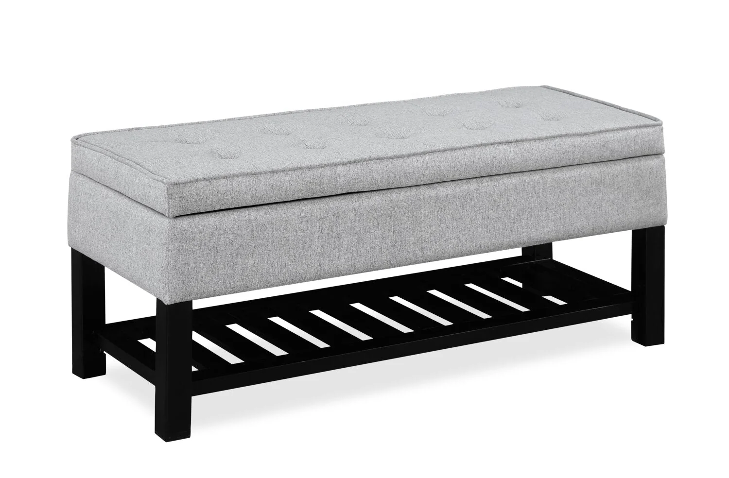 Troyer Storage Bench - Light Grey