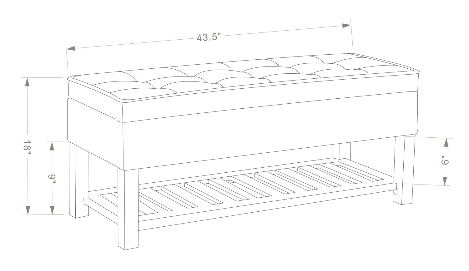 Troyer Storage Bench - Light Grey - Image 8