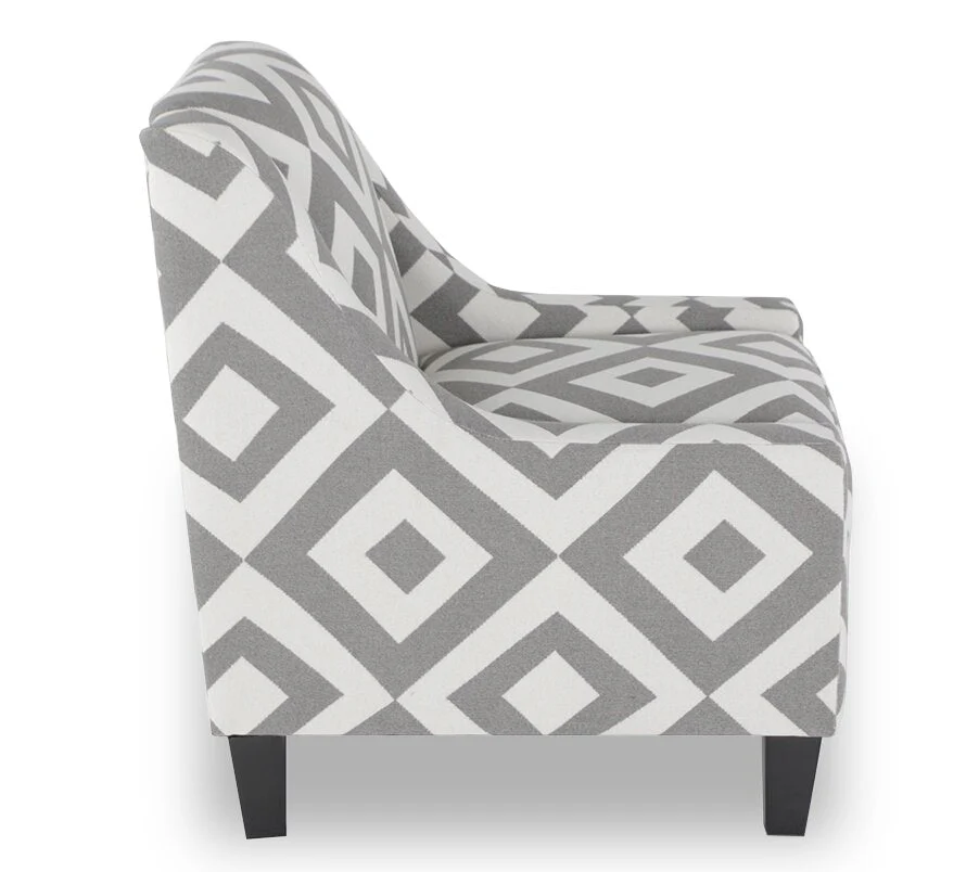 Tuva Linen-Look Fabric Accent Chair - Charcoal Square - Image 3