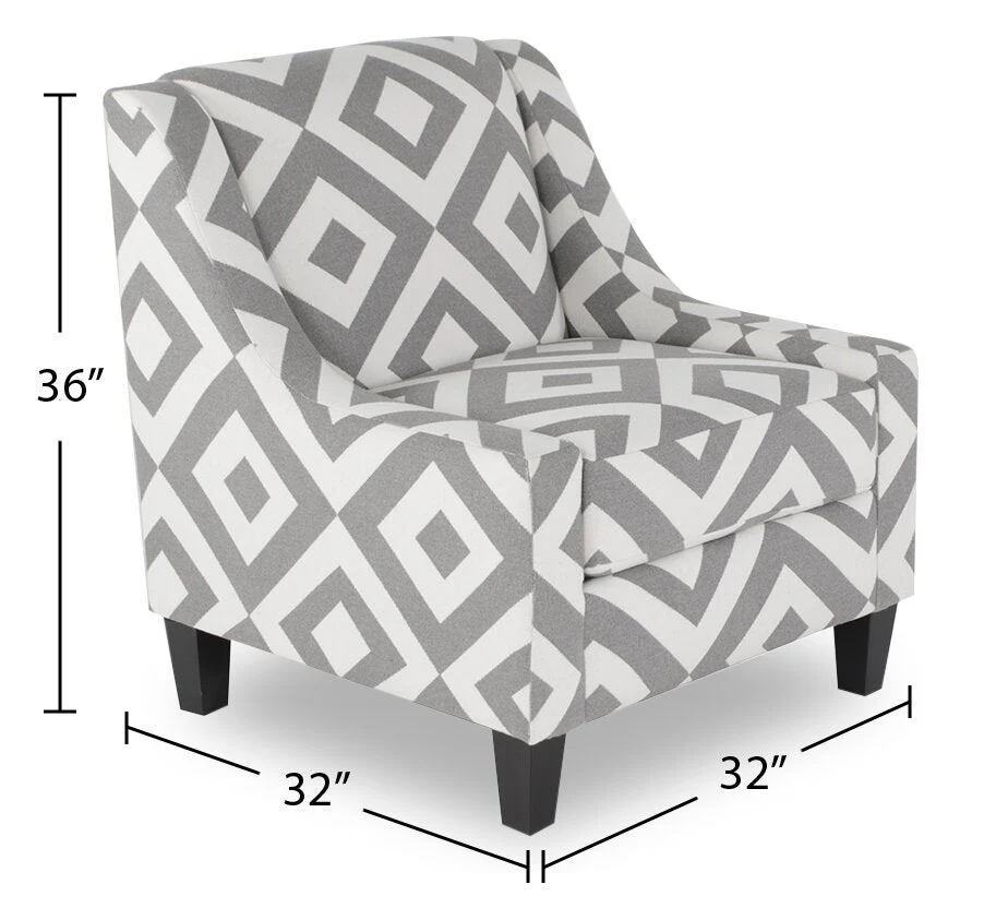 Tuva Linen-Look Fabric Accent Chair - Charcoal Square - Image 9