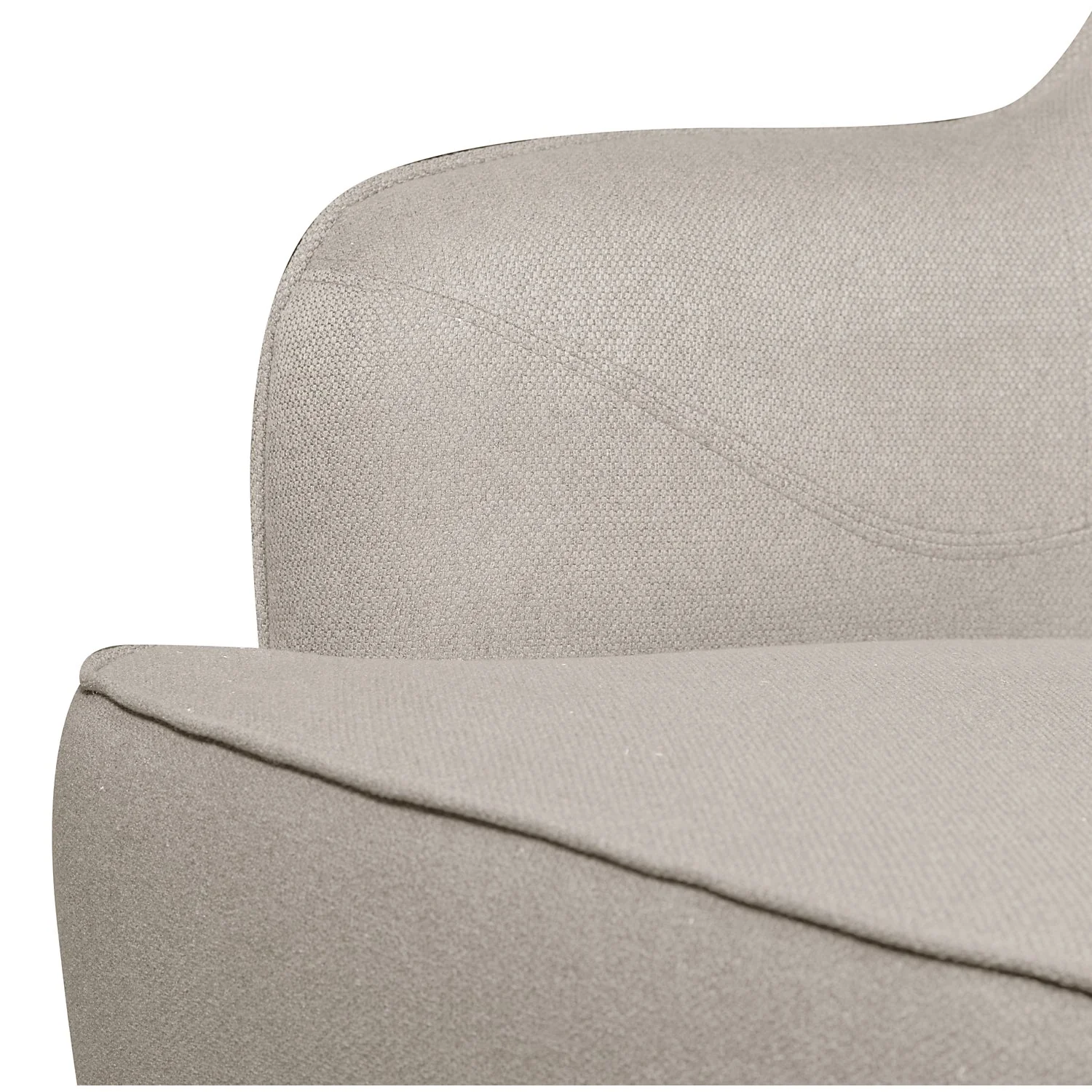 Utica Linen-Look Fabric Accent Chair - Light Grey - Image 6