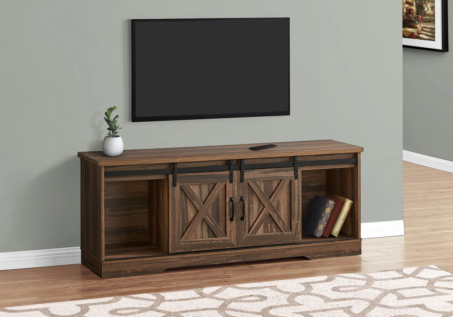 Vallence 60" TV Stand - Brown - Image 3